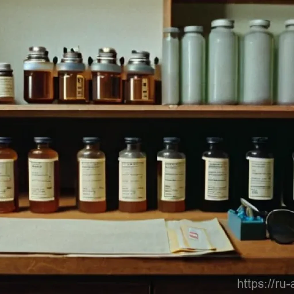 아날로그 카메라 필름 현상 - **Prompt:** A close-up shot of a well-organized home darkroom setup on a clean wooden workbench. Var...